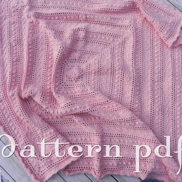 PDF Pattern - Crocheted Lace Baby Blanket Pattern
