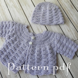 PDF Pattern - 15&quot; or 18&quot; Doll Crocheted Sweater and Hat Pattern