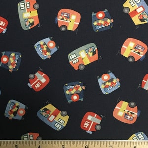 Cotton Quilting Fabric Michael Miller Camping Life, Campers Navy imagem 2