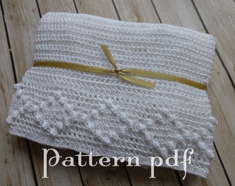 PDF Pattern - Crocheted Diamond Edged Blanket