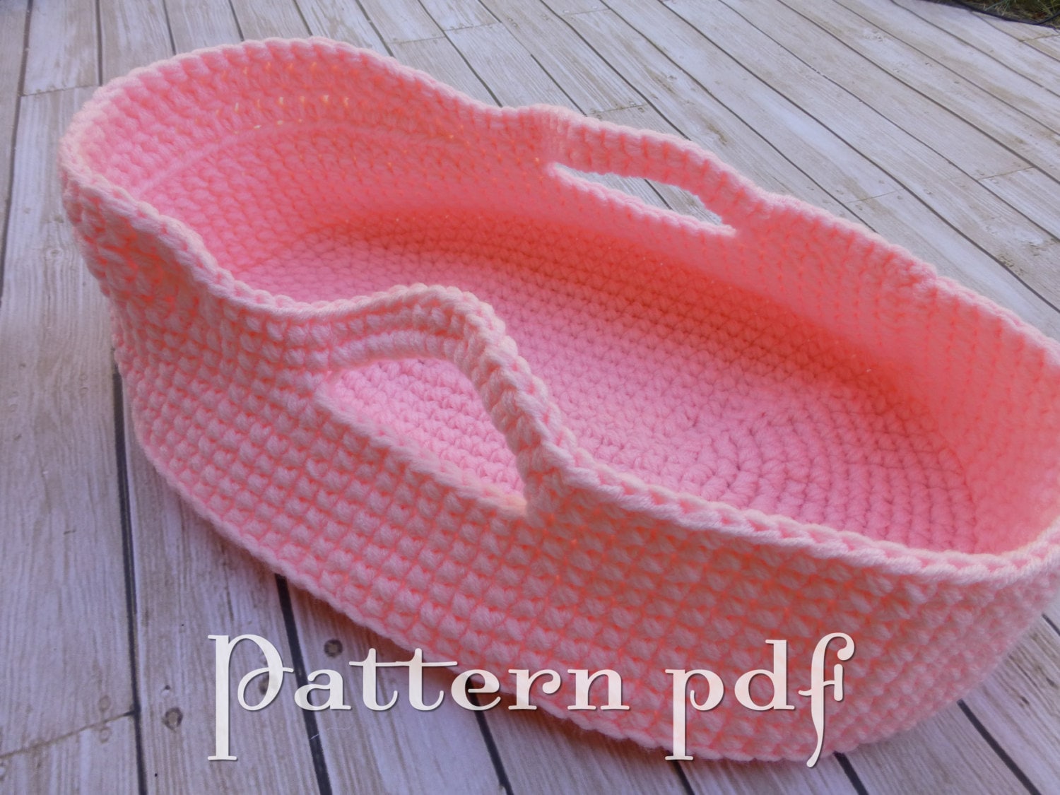 PDF Pattern Crocheted Doll Moses Basket Etsy
