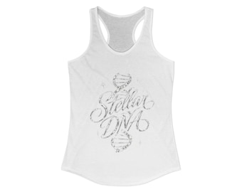 Stellar DNA Women’s Racerback Tank Top | Celestial Cosmic Shirt | Starseed Spiritual Tank | Galaxy Sacred Geometry Top