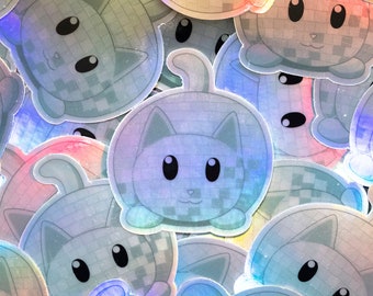 Disco Ball Cat Holographic Stickers