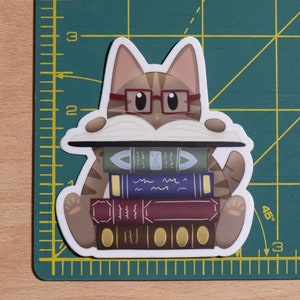 Book Cat Vinyl Stickers image 3