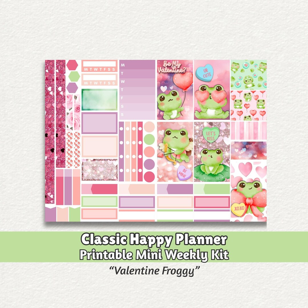 Printable Stickers for Classic Happy Planner - Weekly Valentine’s Day ...