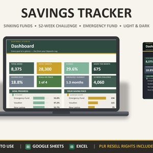 Può includere: Un dashboard digitale per il monitoraggio dei risparmi visualizzato su uno schermo di un portatile, con sezioni per il totale risparmiato, obiettivi e progressi. L'interfaccia include etichette come Savings Studio, Dashboard e Sinking Funds.