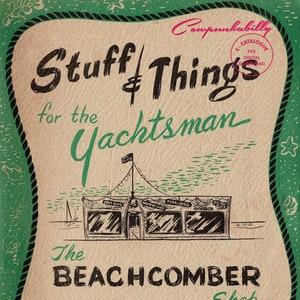 Beachcomber Shop. Saker och ting för seglare. Sällsynt vintagekatalog från 1952, badkläder, tiki, båtliv, sportkläder, Shaheen. PDF digital nedladdning