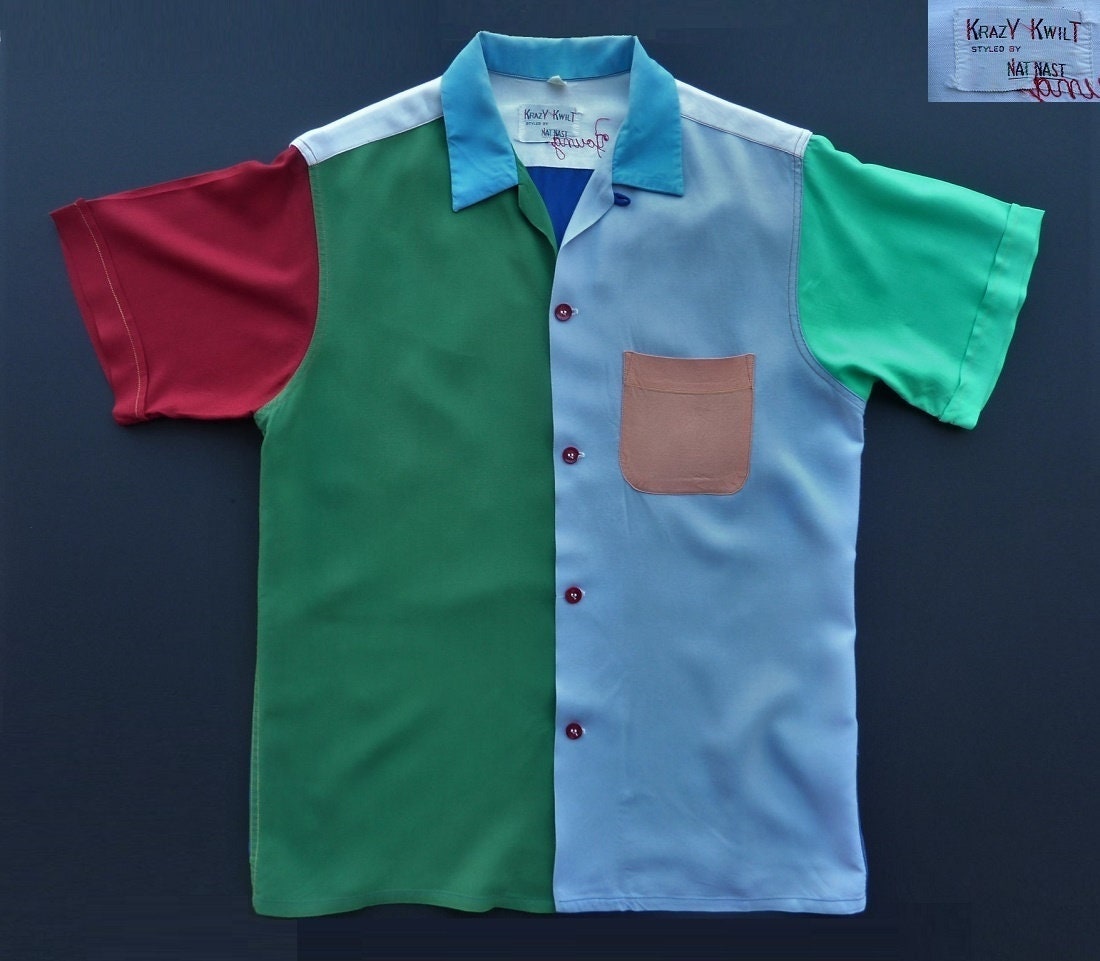Rare Krazy Kwilt by Nat Nast 1950s Men's Bowling Shirt. Med Rare Krazy Kwilt by Nat Nast 1950s Men's Bowling Shirt. Med