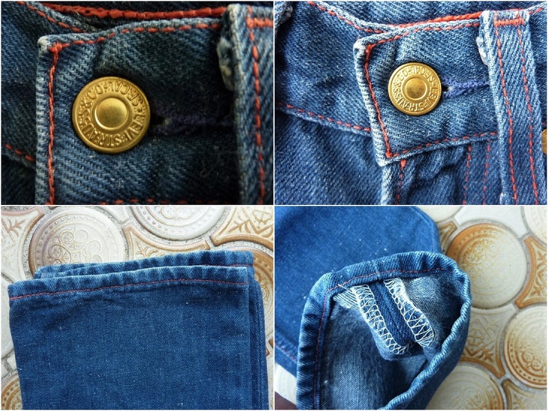 Vintage Levis Levi Strauss 509 denim jeans. Red stitching