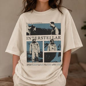 Interstellar Movie Poster T Shirt Comfort Colors Graphic Tee