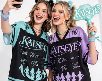Katseye Jersey Shirt, Kpop Fan Merch Jersey, Unisex Katseye Shirts for Teen Girl, Gift for Eyekons, Personalized Name & Number