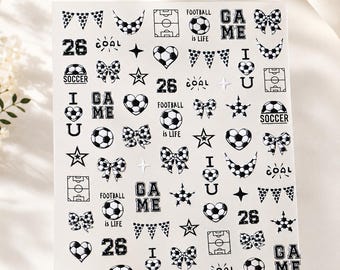3D-geprägte Fußball-Nagelsticker