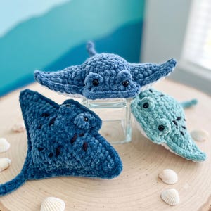 Mini Manta Ray Crochet Pattern PDF, Stingray Amigurumi Tutorial, Easy Ocean Animal