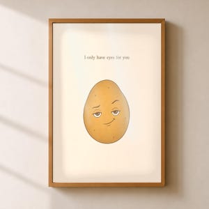Romantisk potatisköksväggkonst, vintage utskrivbar matposter, digital nedladdning
