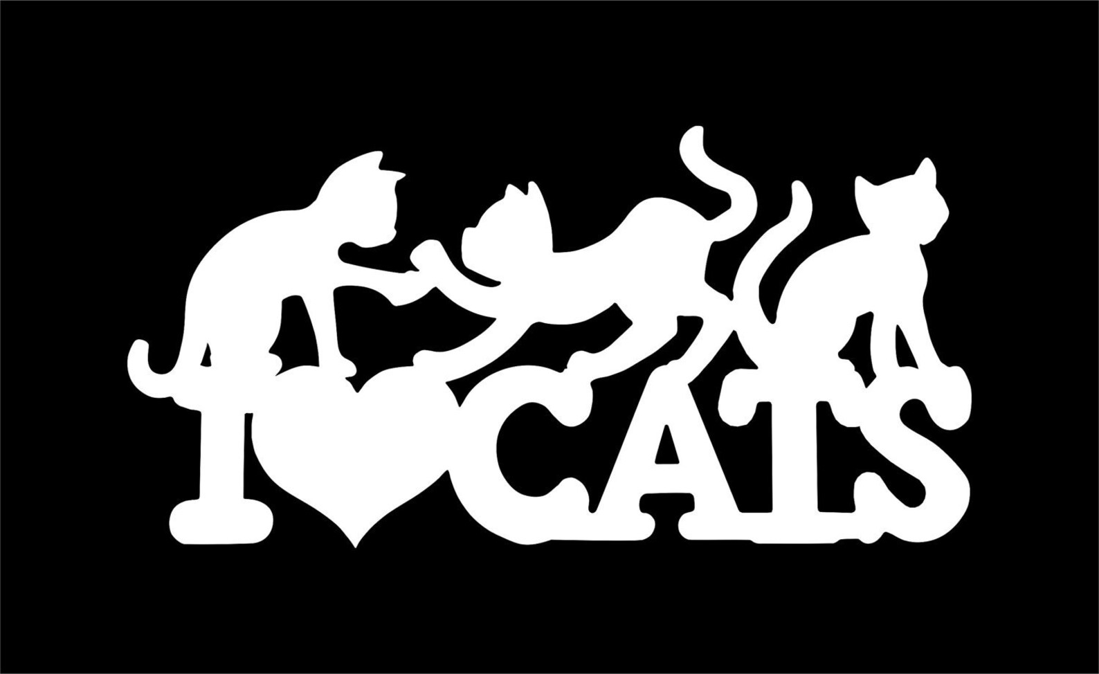 I Love Cats Vinyl Decal / Sticker Etsy