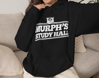 Murph's Study Hall Owl Logo Hoodie | College Vintage Campus Sweatshirt