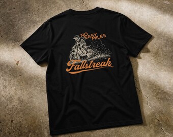 Schwarzes Kurzarm-T-Shirt „No Easy Miles“