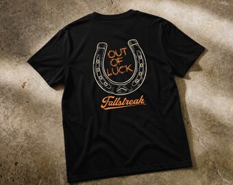 Schwarzes Kurzarm-T-Shirt „Out Of Luck“