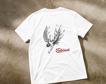 Weißes Kurzarm-T-Shirt „Gefallener Engel“