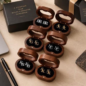 Custom Initial Cufflinks, Personalized Corporate Gifts for Men, Company Gifts, Employee Gifts, Client Gifts, Groomsmen Gifts, Bulk Order