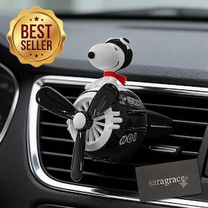 Pilot Airplane Car Vent Air Freshener, Spinning Propeller, Cartoon Auto Accessory