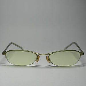 Vintage Emporio Armani 908 Oval Metal Eyeglasses Light Green Frames Only Y2K Rectangular Rare Frames Reading Glasses