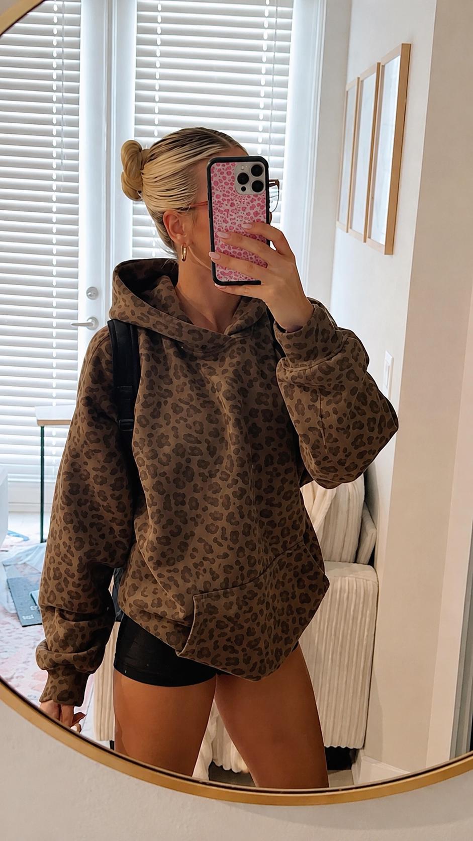 Leopard Print Zip Hoodie - Etsy