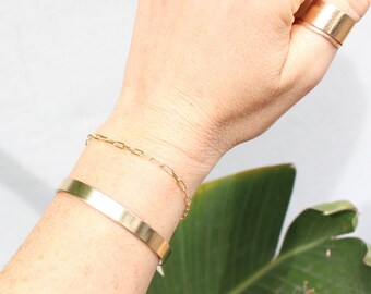 CITY CUFF BRACELET // Personalized Cuff Bracelet - Gold filled - Sterling Silver - Custom Gift - Initial, Bridal, Anniversary - Handstamped
