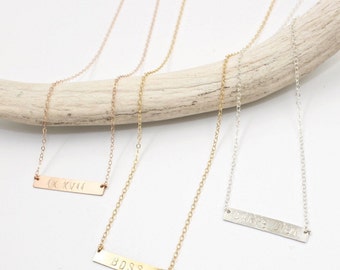 Custom MIDI BAR NECKLACE // Initial, Letter, Roman Numeral - Custom Gift - Rose Gold,Sterling Silver, Gold filled - Personalized-Best Seller