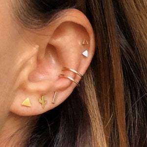 MIDNIGHT DOUBLE Ear Cuff // High Quality Double Ear Cuff - Hammered Earring - 14K Gold Filled or Sterling Silver - No Piercing - Cartilage