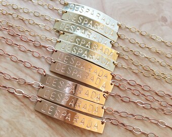 BAR BRACELET // Custom Gold-filled, SterlingSilver, Rose Gold - Personalized Bracelet - Stacking Bracelets - GIFT Sets - Handstamped Bar