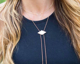 MODERN BOLO // Double Layered Bolo - Gold Layered Choker - Multi Strand Delicate Necklace - Western