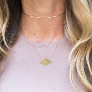 DÜNNE HALSKETTE // Gehämmerter Choker - Minimalistische Halskette - 14K Gold Filled, Sterling Silber Draht