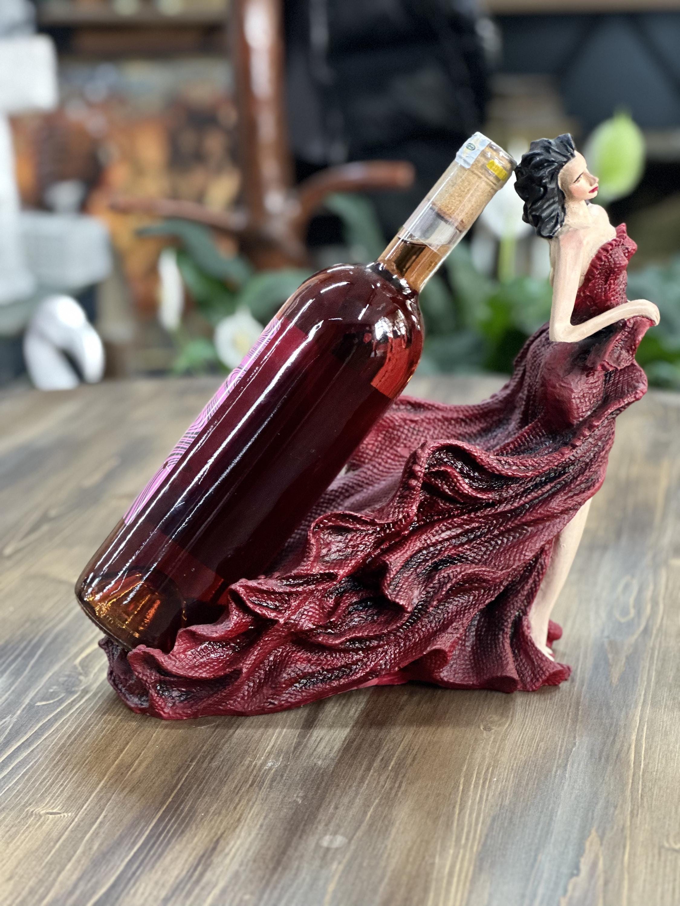 wine bottle with lady in red dress moscato wine with woman on bottle