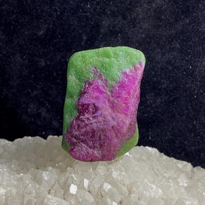 214 caratsNatural Ruby Zoisite Specimen: Raw Red Green Gemstone