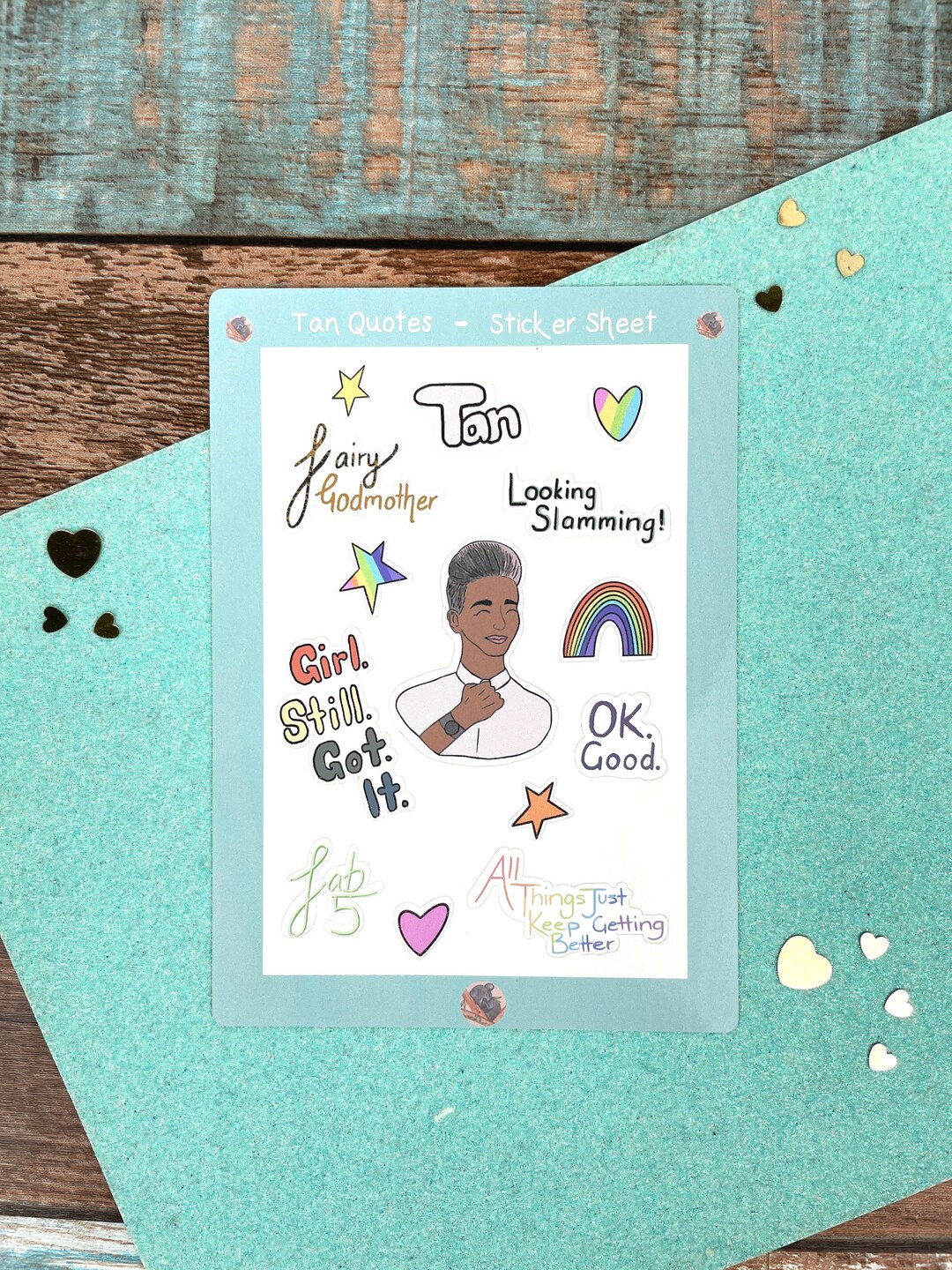 Tan and His Quotes Queer Eye Themed Sticker Sheet Fairy Etsy