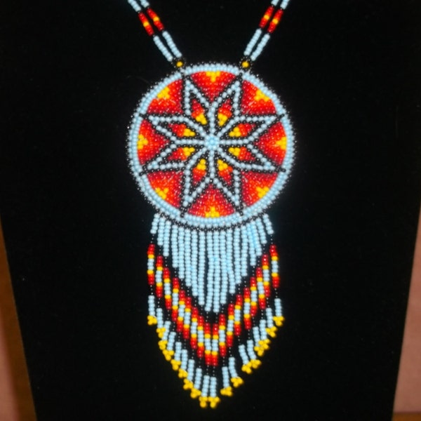 morning-star necklace,native american,pow-wow, beadwork,authentic