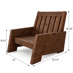 May include: A dark brown wooden chair with a slatted back and seat. The chair features angled armrests and legs. Dimension lines indicate a height of 78.4 cm, an armrest height of 41.9 cm, a width of 68.6 cm, and a depth of 82.6 cm.