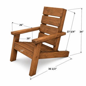 Peut inclure: Une chaise en bois brun avec un dossier et une assise à lattes, présentant des dimensions de 26 pouces de largeur, 20 pouces de profondeur d'assise, 22 pouces de largeur d'assise, 27 3/4 pouces de hauteur de dossier, 34 pouces de hauteur totale.