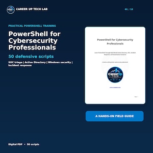 PowerShell para profissionais de cibersegurança: 50 scripts defensivos para triagem de SOC, Active Directory, resposta a incidentes e segurança do Windows.