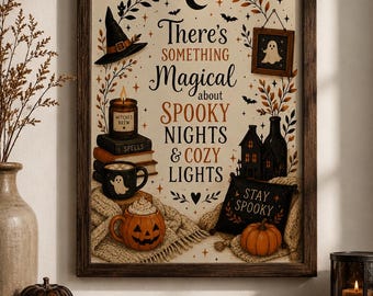Halloween Printable Wall Art | Cozy Fall Home Decor | A4 Halloween Poster | Digital Download | Printable PDF | Seasonal Home Decor