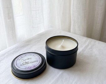 Sunday Vibes Scented Candle | Handmade Soy Wax Candle | Cozy Home Decor | Relaxing Self Care Gift | Housewarming Gift