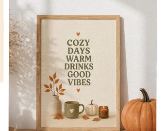 Autumn Printable Wall Art | Cozy Fall Home Decor | A4 Autumn Poster | Digital Download | Printable PDF | Seasonal Home Decor
