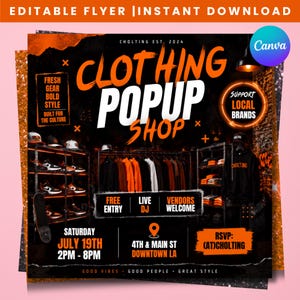 Pop Up Shop Flyer Canva Template, Vendor Event Flyer, Small Business Marketing Flyer, Market Promotion Template, Instant Download