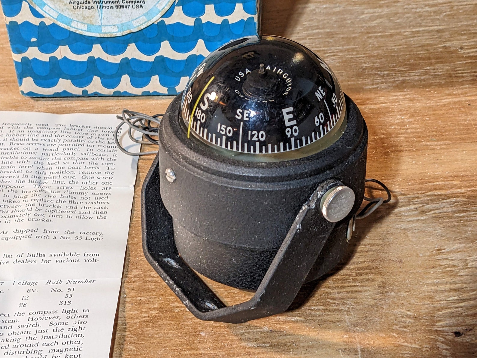 Vintage Airguide Marine Compass 88B in Box With Instructions Etsy
