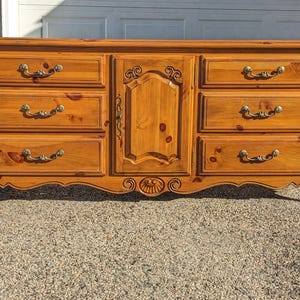 Ethan Allen French Country Triple Dresser, Solid Pine Wood - Chateau Normandy, 17-5013 217 - *Free Local Pickup / Request Shipping Options*