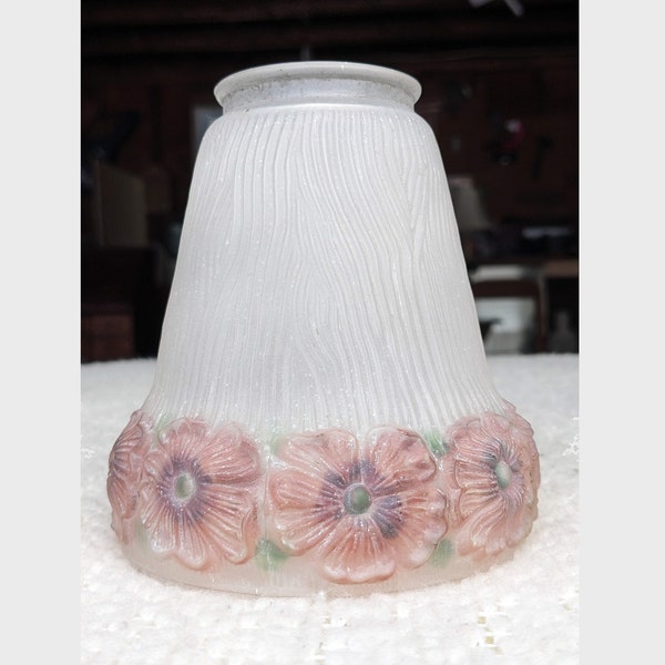 Romantic Roses Table Lamp - Handpainted Frosted Glass Shade, Bronze Base, 19.5 Inch Floral Decor