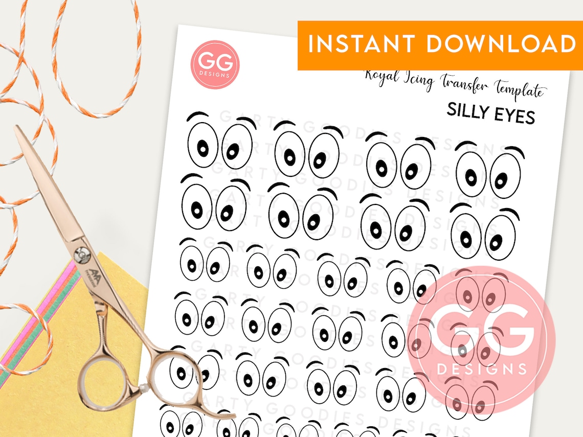 Printable Royal Icing Silly Eyes Sheet // Halloween Transfers | Etsy