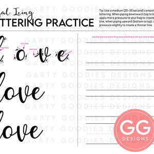 Printable Royal Icing Practice Sheet // Cookie Class Resource | Etsy