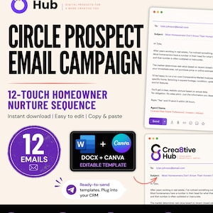 Real Estate Circle Prospect Email Templates | Engaging Newsletters for Agents, Proven Farming Email Sequence | Hyperlocal Nurturing Campaign